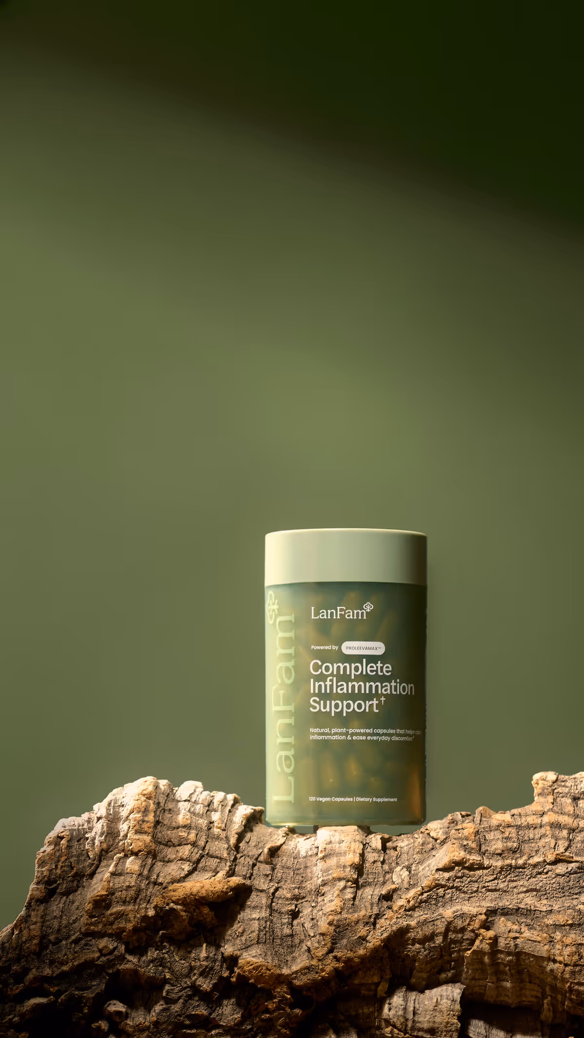 LanFam Bottle On Driftwood Green Backdrop