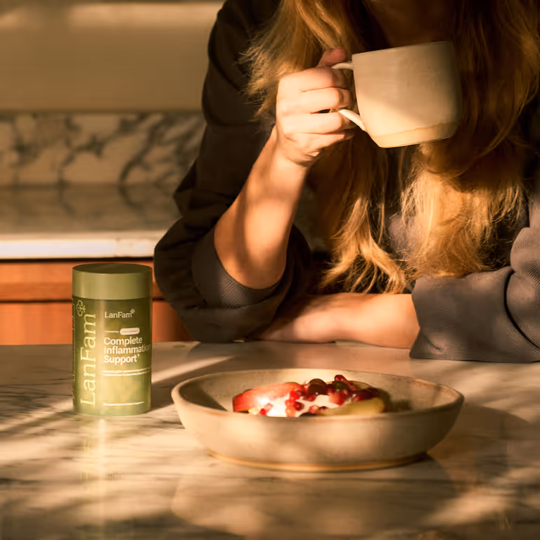 Woman Sipping Coffee Breakfast