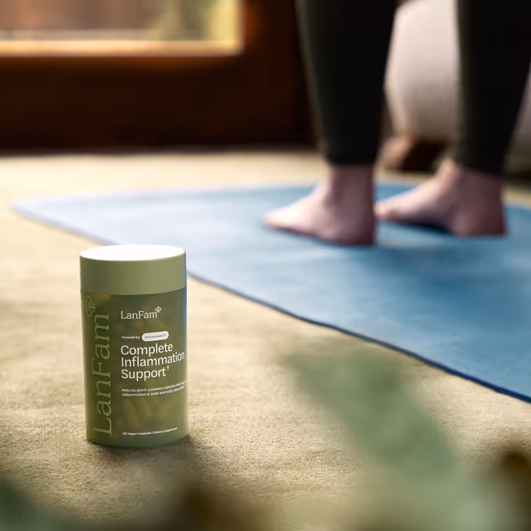 Woman Stretching Yoga Mat